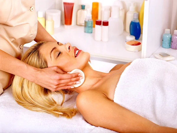 Woman getting facial massage . — Stock Photo, Image