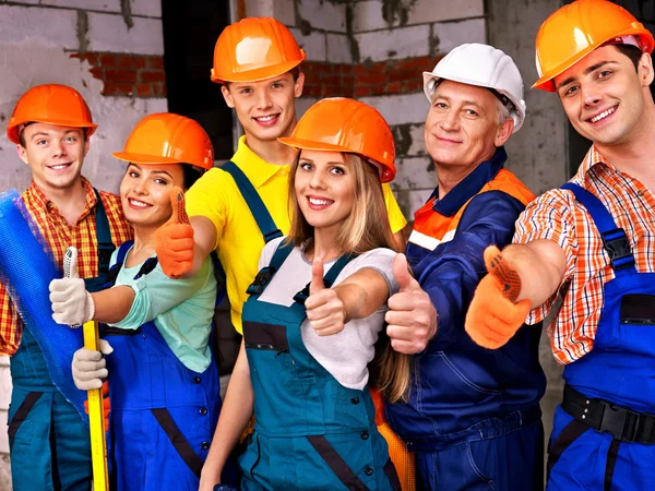 Grupo de personas en uniforme constructor . —  Fotos de Stock