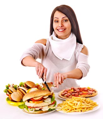Fast Food Yiyen Kadın.