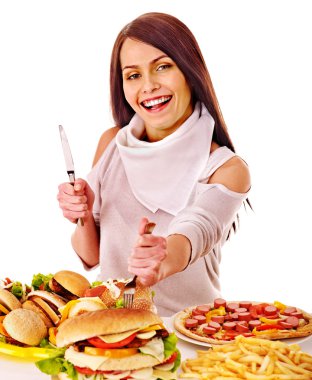 Fast Food Yiyen Kadın.