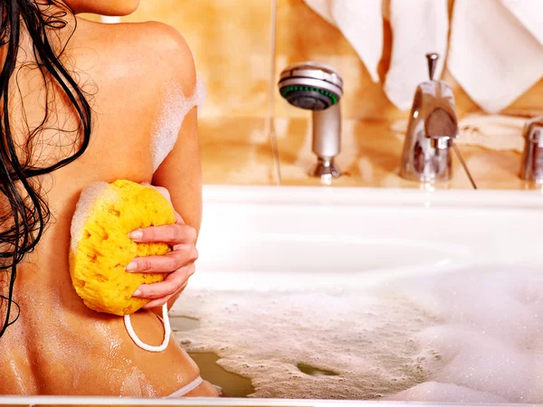 Woman take bubble  bath. — Stock Photo, Image