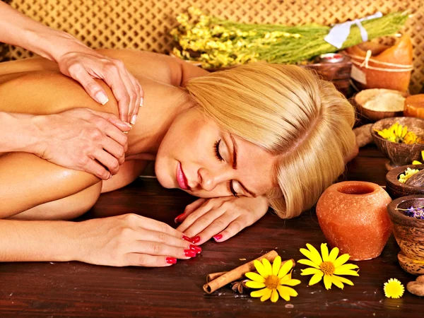 Woman getting  massage . — Stock Photo, Image