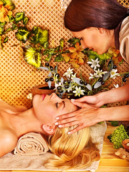Woman getting  facial massage . — Stock Photo, Image