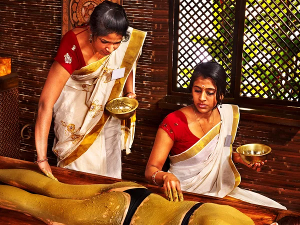 Woman having Ayurvedic body  spa massage. — Stock Photo, Image