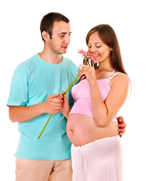 Pregnant woman with man . — Stock Photo, Image