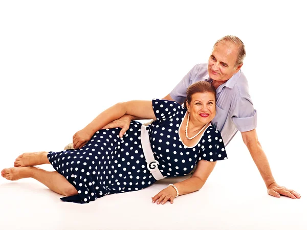 Oude man omhelst vrouw — Stockfoto