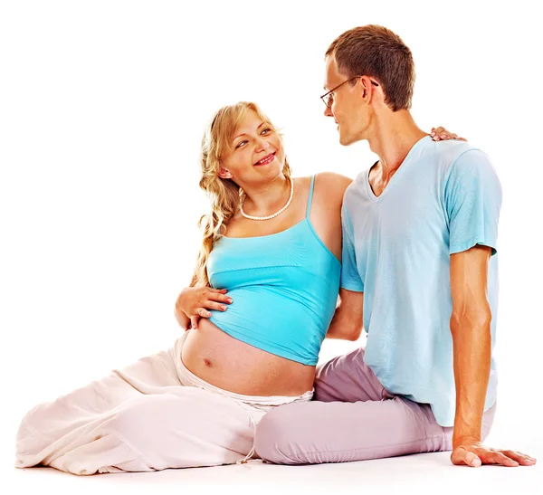 Pregnant woman with family . — Stock Photo, Image