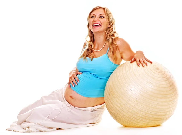 Pregnant woman do sport. — Stock Photo, Image