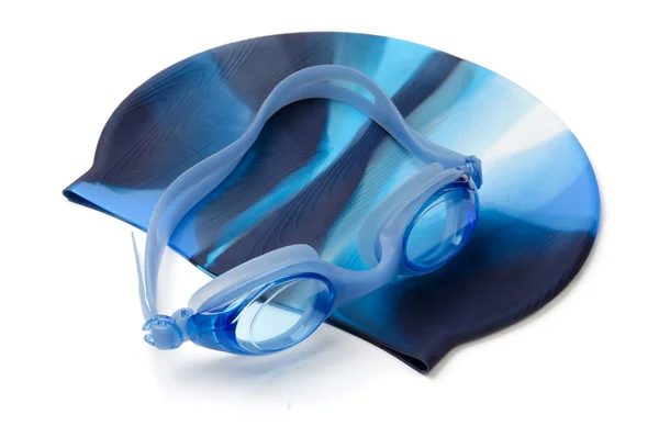 Yüzme şapka ve gözlük — Stok fotoğraf