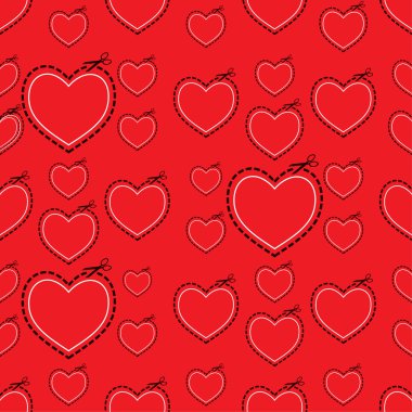 Kırmızı aşk kalp şablonu