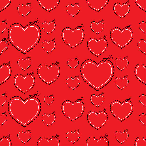 Red love heart template