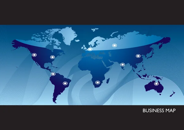 Business blue mapa do mundo —  Vetores de Stock