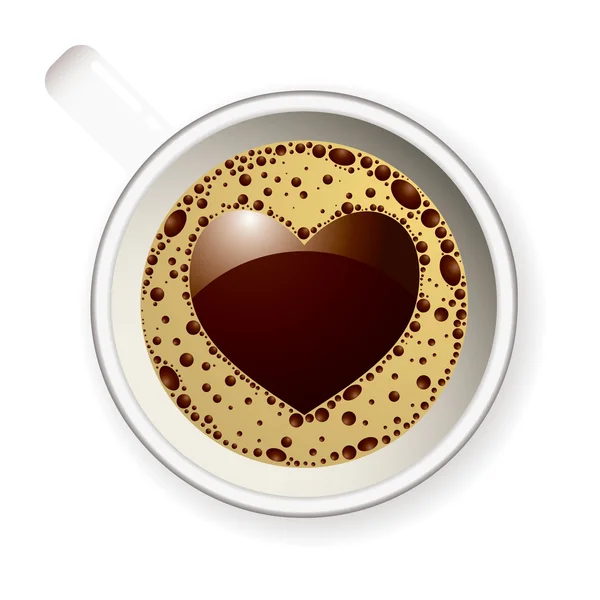 Coffee cup love heart — Stock Vector