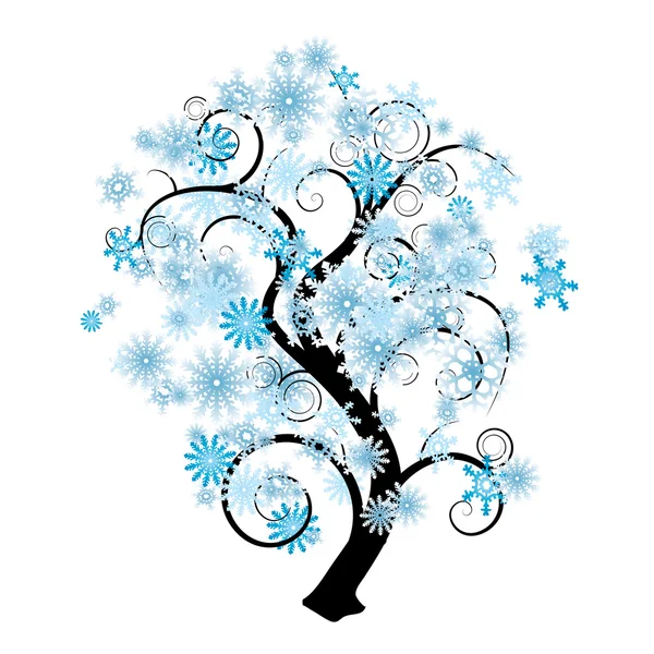 Kar tanesi ağaç — Stok Vektör