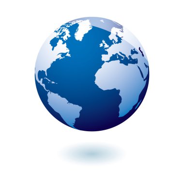 Blue icon earth gel clipart