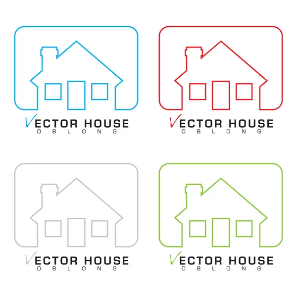 Casa icono esquema conjunto — Vector de stock