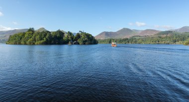 Boats on Derwent Water in Lake District clipart