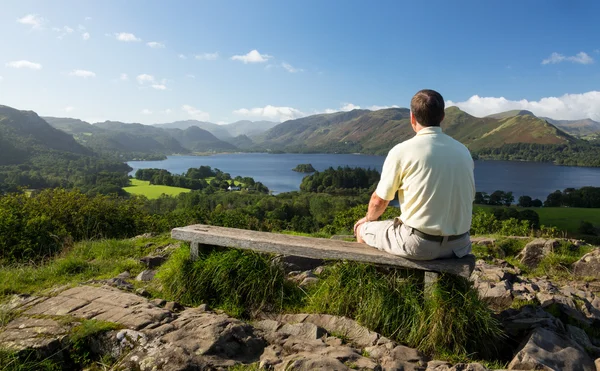 Derwent water vanuit castlehead oogpunt — Stockfoto