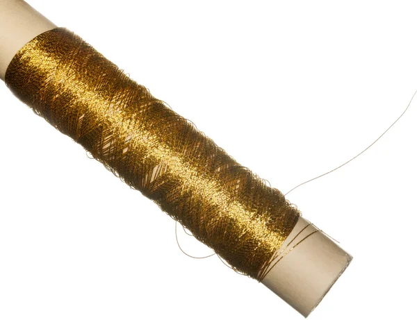 Gouden Klosje van katoenen draad — Stockfoto
