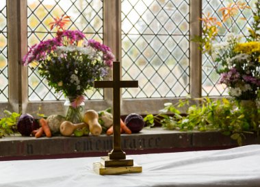 Interior of St Mary Church Swinbrook clipart