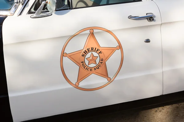 Vintage voiture de police détail sur la porte — Photo