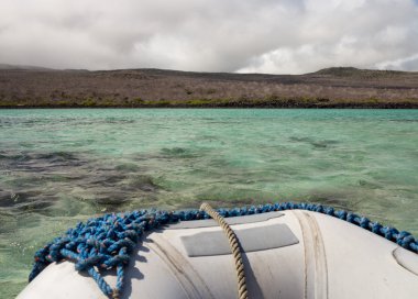 şişme Sal galapagos Adaları kıyılarında kapalı