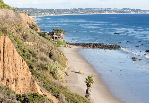 Casas por oceano em Malibu califórnia — Fotografia de Stock