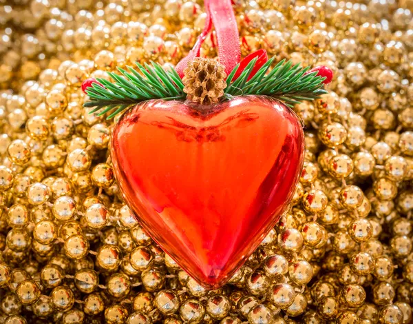 Καρδιά σχήμα διακόσμηση Χριστουγέννων — Φωτογραφία Αρχείου