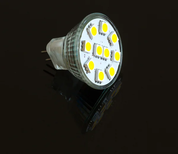 LED light bulb lit from above — Stock Photo, Image