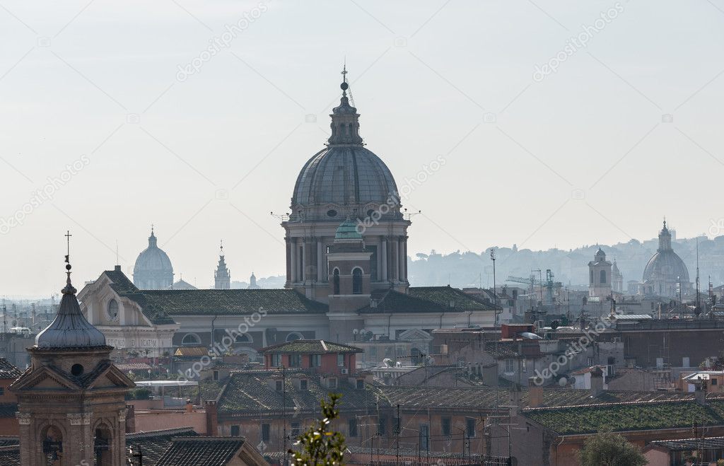 Skyline of Rome towards San Carlo al Corso
