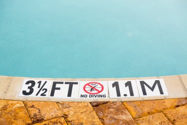 Three half feet marking on swimming pool depth clipart