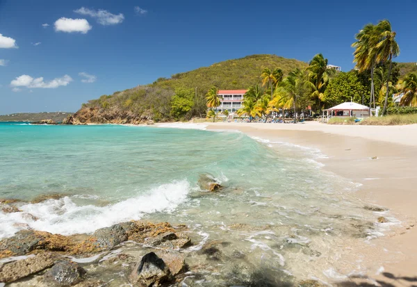 Pláž scény st thomas usvi — Stock fotografie