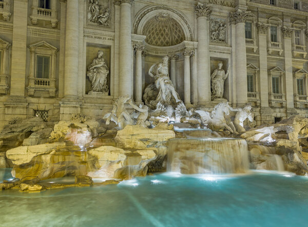Trevi fountain details in Rome Italy