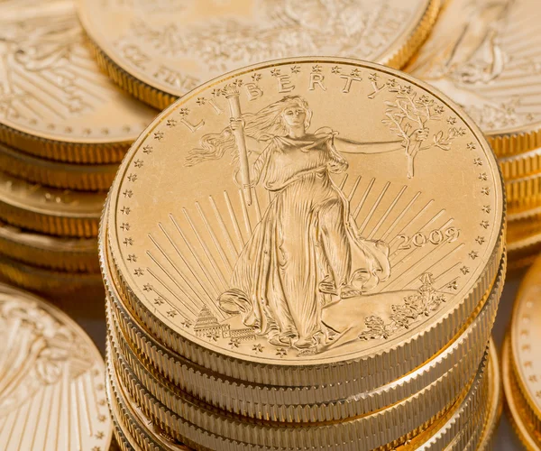 Colección de monedas de oro de una onza — Foto de Stock