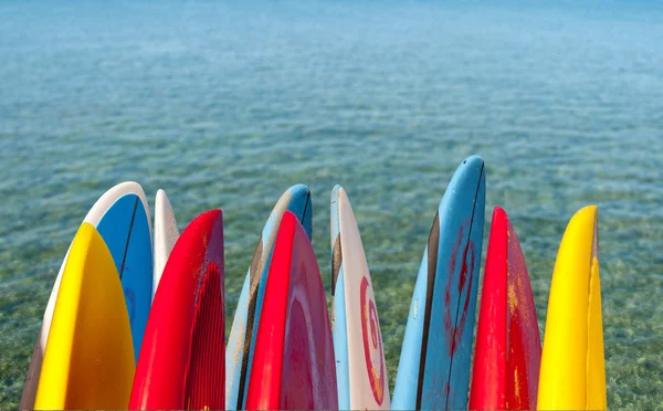 Pranchas de surf em Lumahai praia Kauai — Fotografia de Stock