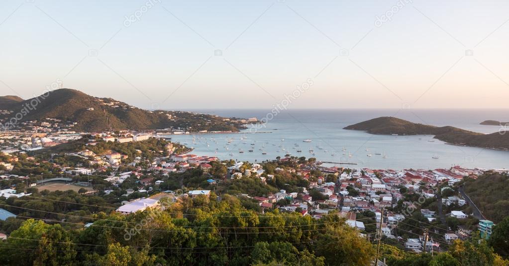 Sunset over Charlotte Amalie St Thomas