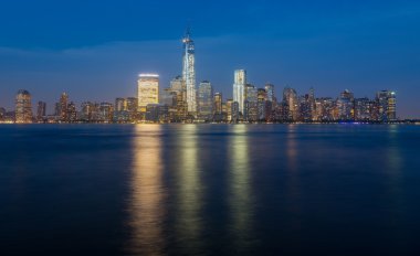 gece aşağı manhattan Skyline