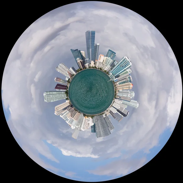 Vista de Miami Skyline como Little Planet — Fotografia de Stock