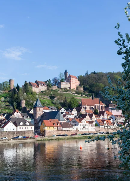 Staden hirschhorn Hessen Tyskland — Stockfoto