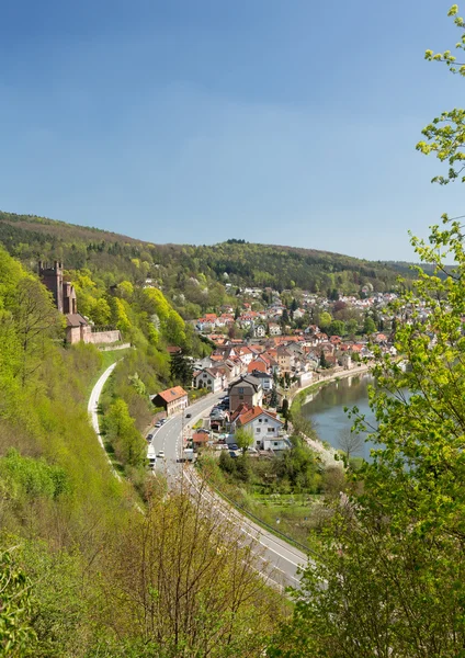 Mittelburg castelo acima Neckarsteinach — Fotografia de Stock