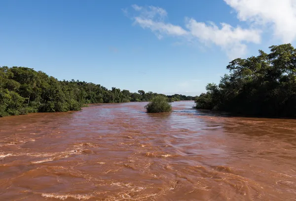 Rio que leva às Cataratas do Iguaçu — Fotografia de Stock