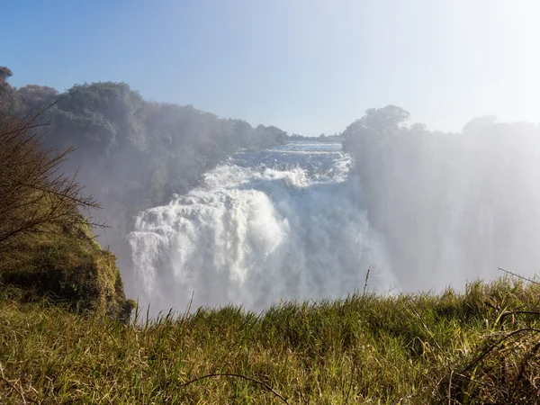 Victoria watervallen op de zambezi rivier — Stockfoto