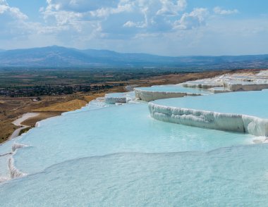 Hot springs and cascades at Pamukkale in Turkey clipart