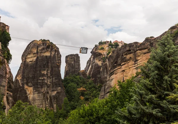 Téléphérique entre monastères Météores — Photo