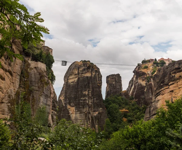 Linbanan mellan klostren meteora — Stockfoto