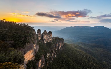 Sunrise from Echo Point in Blue Mountains Australia clipart