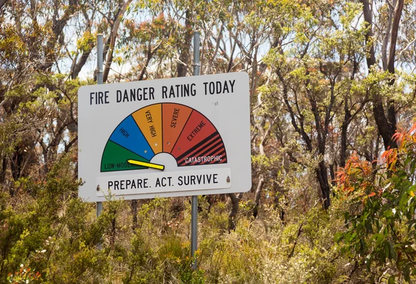화재 위험 기호 낮은 적당 한 호주 — 스톡 사진