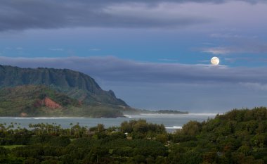 Hanalei'deki Kauai Adası Panoraması