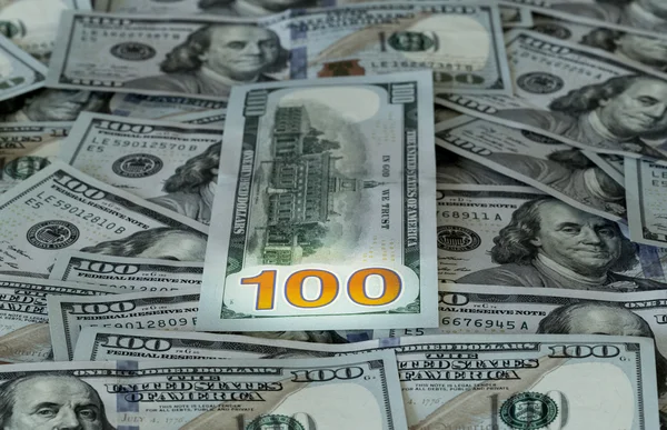 New design 100 dollar US bills or notes — Stock Photo, Image