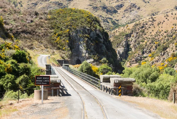 Vasúti pálya fel taieri gorge Új-Zéland — Stock Fotó